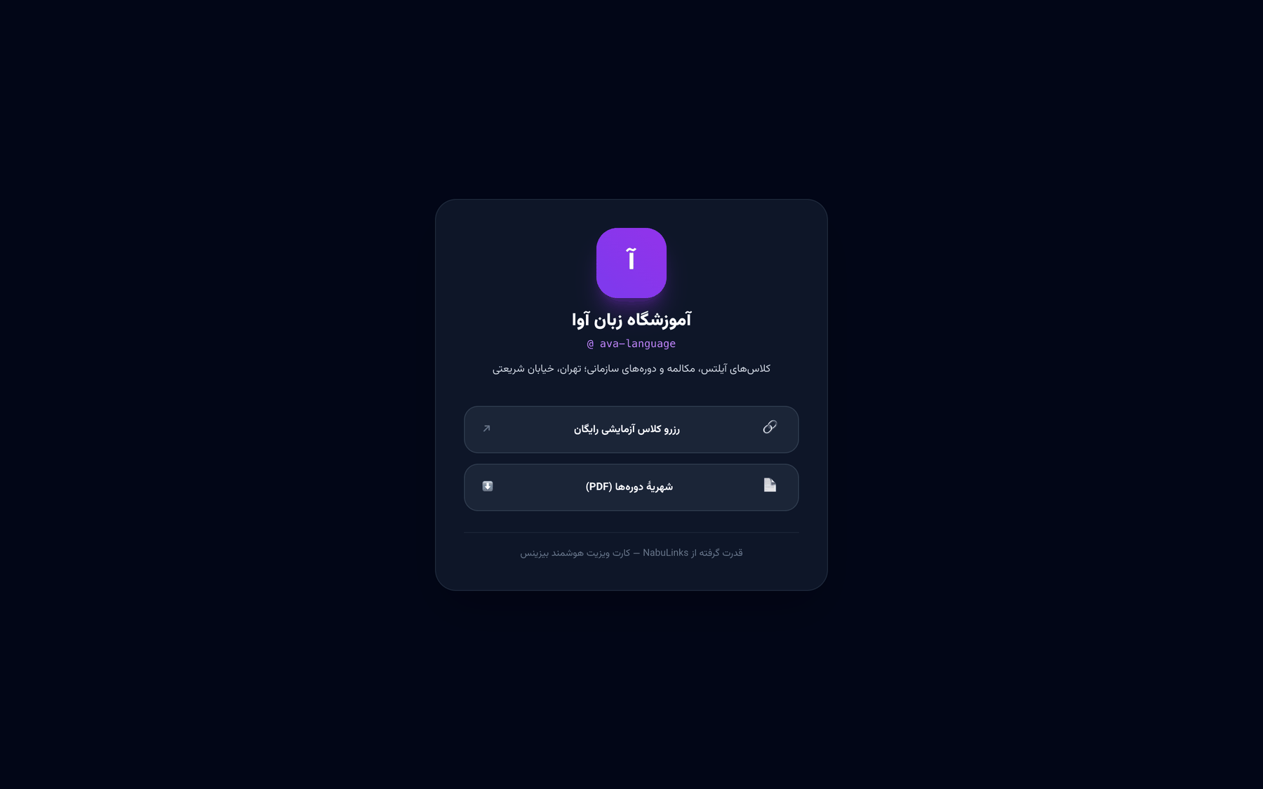 صفحهٔ عمومی کارت؛ دکمهٔ دوم فایل را دانلود میکند