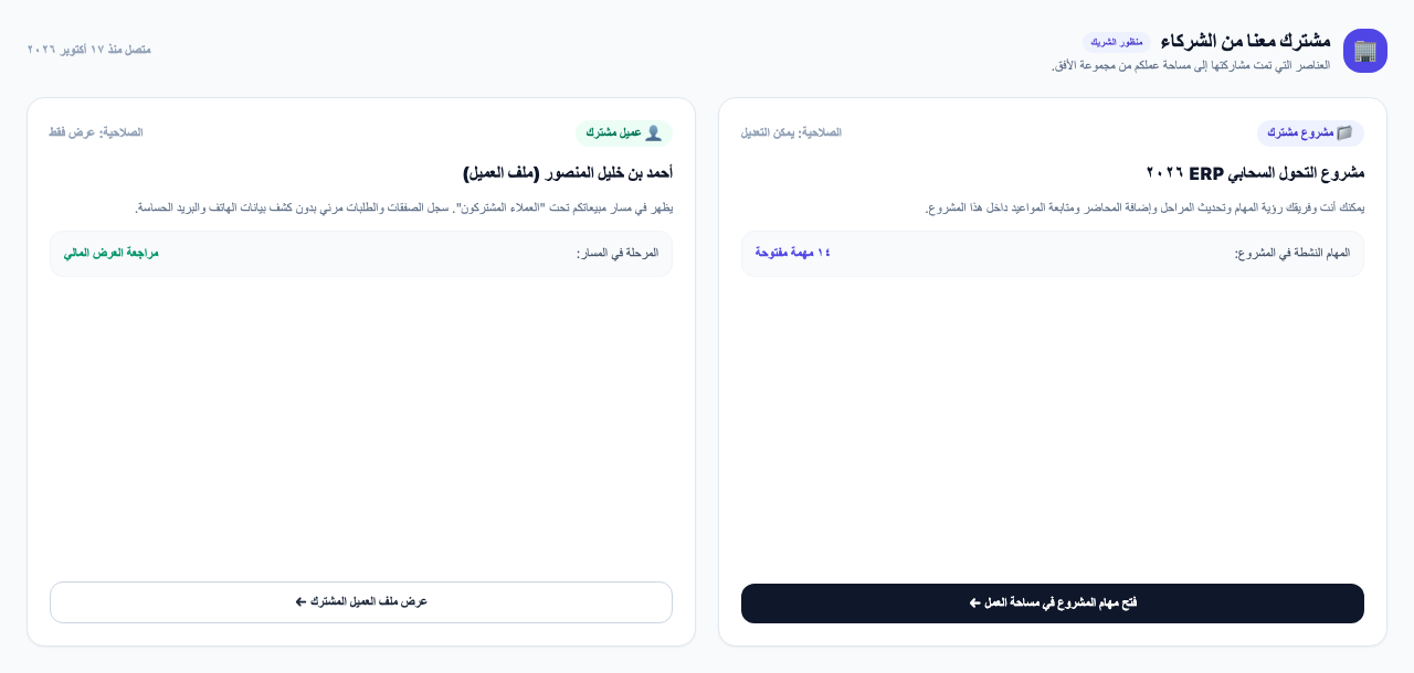 جهة الشريك: اتصال فعّال وما شوركه معه